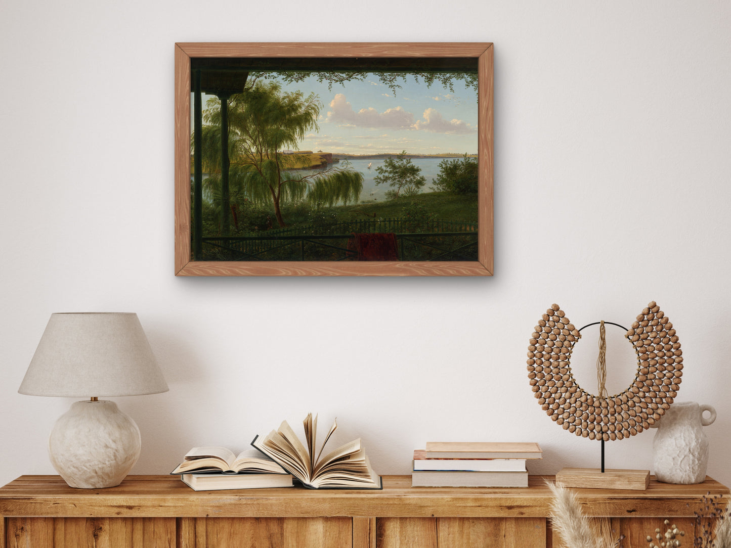From the verandah of Purrumbete by Eugene von Guérard 1858, Wall Art Print, Fine Art Reproduction, Museum Quality Decor, Poster