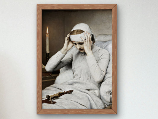 The Ecstatic Virgin Anna Katharina Emmerich by Gabriel von Max 1885, Wall Art Print, Fine Art Reproduction, Museum Quality Decor, Poster