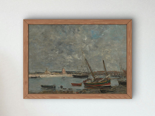 Camaret The Port by Eugène Boudin 1876, Wall Art Print, Fine Art Reproduction, Museum Quality Decor, Poster