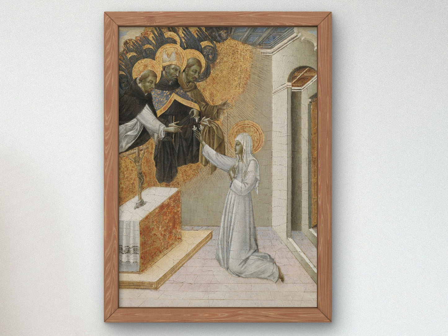 St. Catherine of Siena Invested with the Dominican Habit by Giovanni di Paolo 1460, Wall Art Print, Fine Art Reproduction, Museum Quality