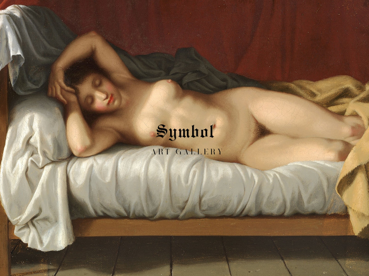 Reclining Model by Christoffer Wilhelm Eckersberg, Wall Art Print, Fine Art Reproduction, Museum Quality Decor, Poster