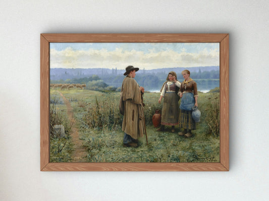 An Idle Moment by Daniel Ridgway Knight 1890, Wall Art Print, Fine Art Reproduction, Museum Quality Decor, Poster