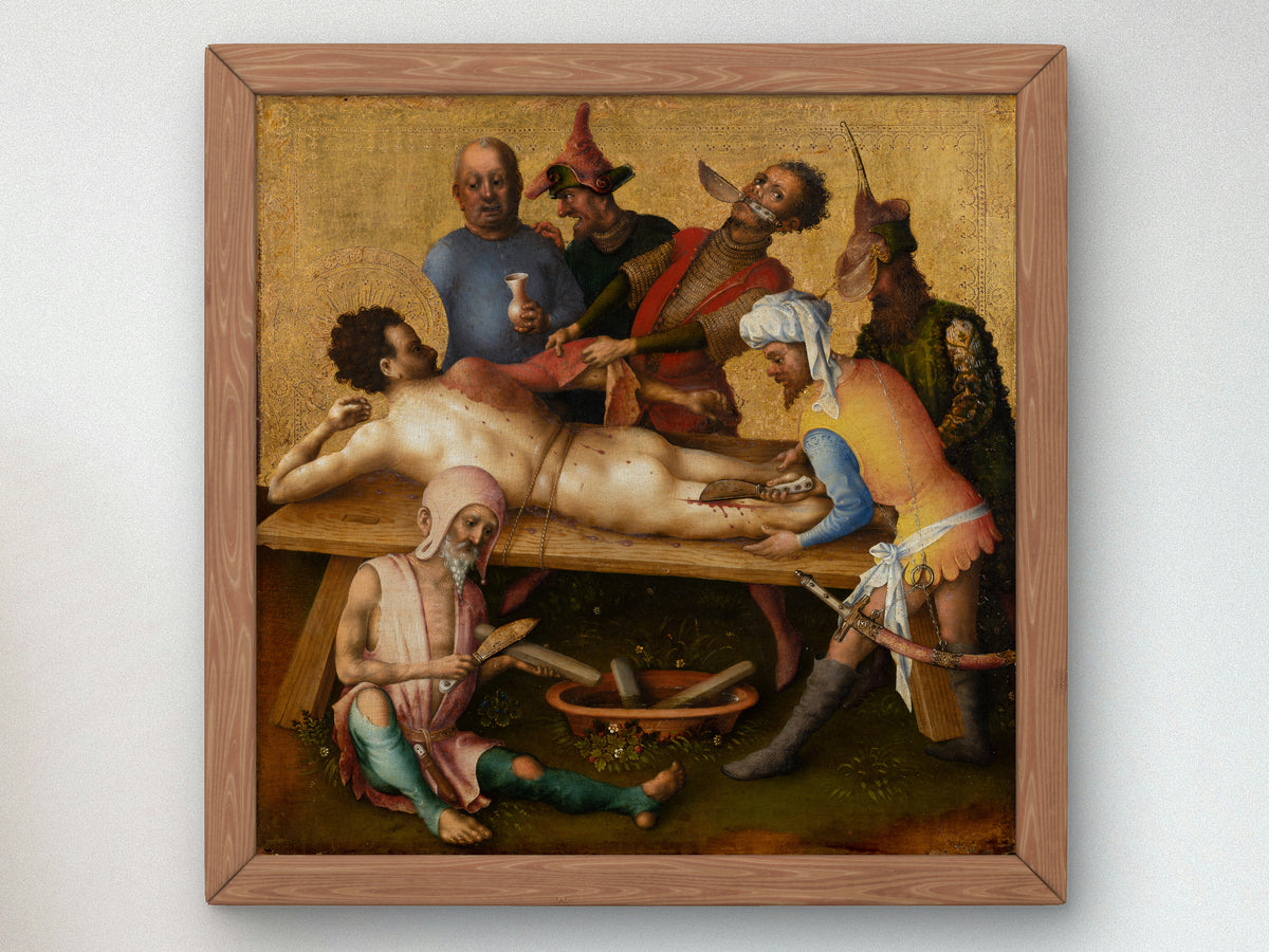 Martyrdom of St Bartholomew by Stefan Lochner 1435, Wall Art Print, Fine Art Reproduction, Museum Quality Decor, Poster