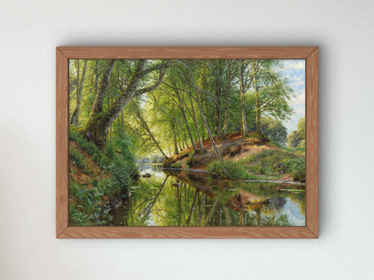 River Course at the Edge of the Forest by Peder Mørk Mønsted 1897, Wall Art Print, Fine Art Reproduction, Museum Quality Decor, Poster