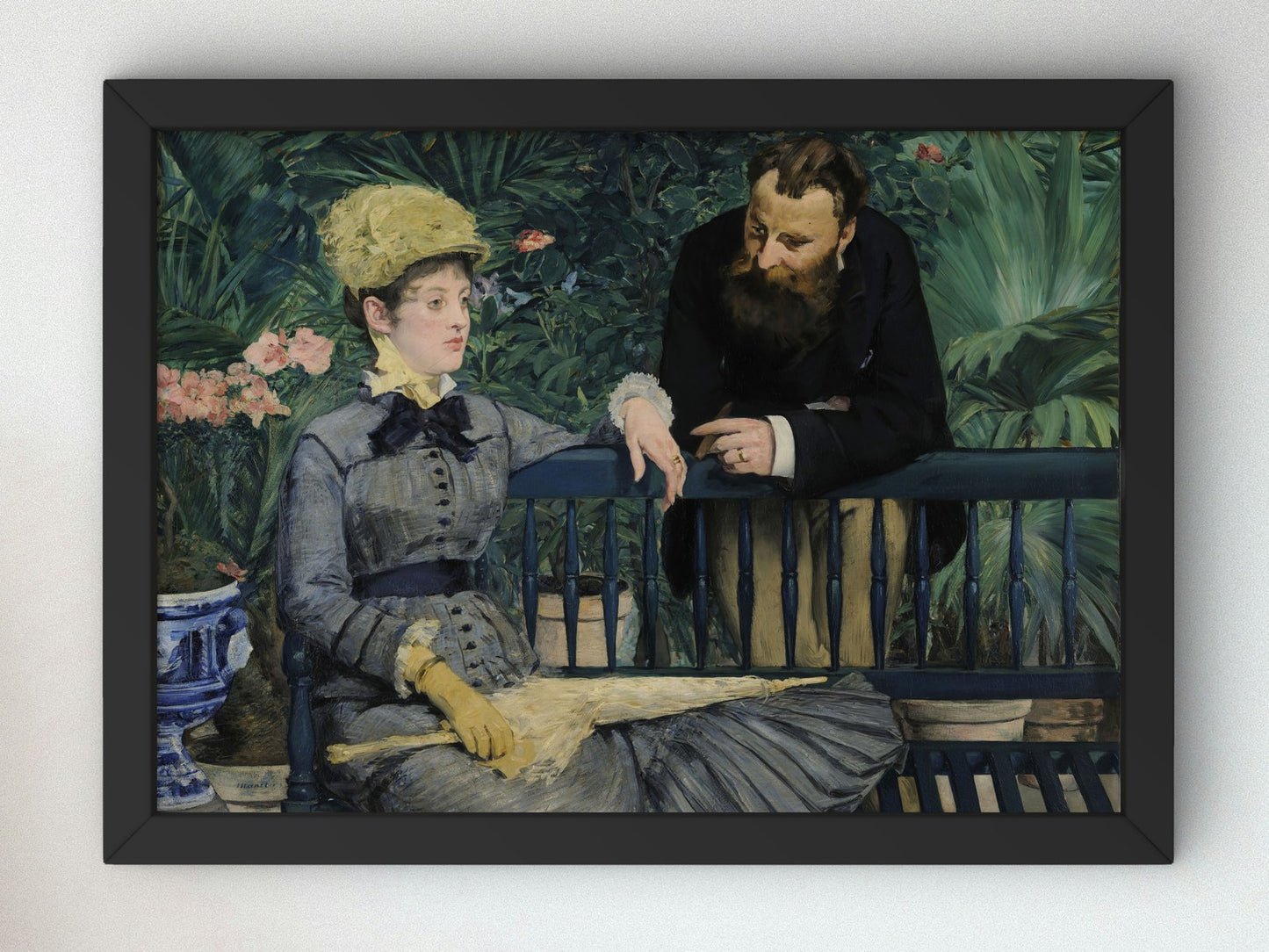 In the Conservatory by Édouard Manet 1878, Wall Art Print, Fine Art Reproduction, Museum Quality Decor, Poster