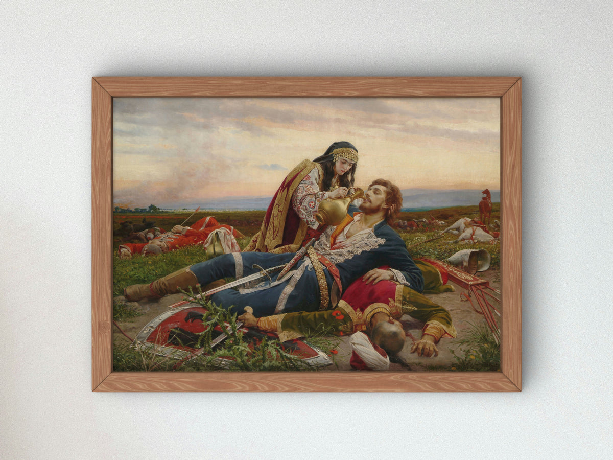Kosovo Maiden by Uroš Predić 1919, Wall Art Print, Fine Art Reproduction, Museum Quality Decor, Poster