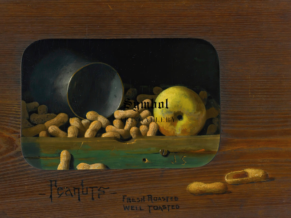 Peanuts Fresh Roasted Well Toasted by John Frederick Peto 1904, Wall Art Print, Fine Art Reproduction, Museum Quality Decor, Poster