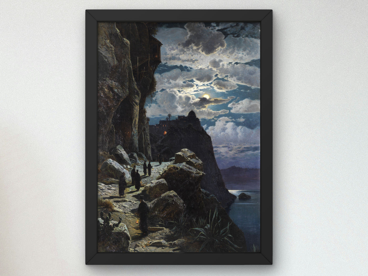 Monks Procession to Mount Athos by Hermann David Salomon Corrodi, Wall Art Print, Fine Art Reproduction, Museum Quality Decor, Poster