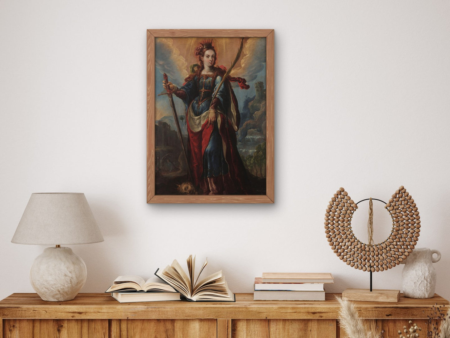 Saint Catherine of Alexandria by Cristóbal de Villalpando 1690, Wall Art Print, Fine Art Reproduction, Museum Quality Decor, Poster
