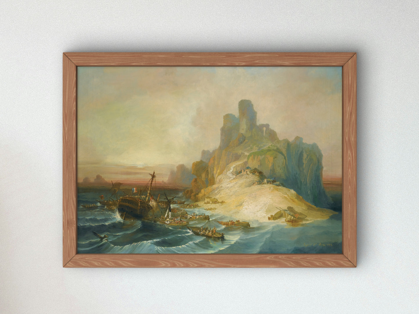 Shipwreck Off the Coast by Eugenio Lucas Velázquez 1855, Wall Art Print, Fine Art Reproduction, Museum Quality Decor, Poster