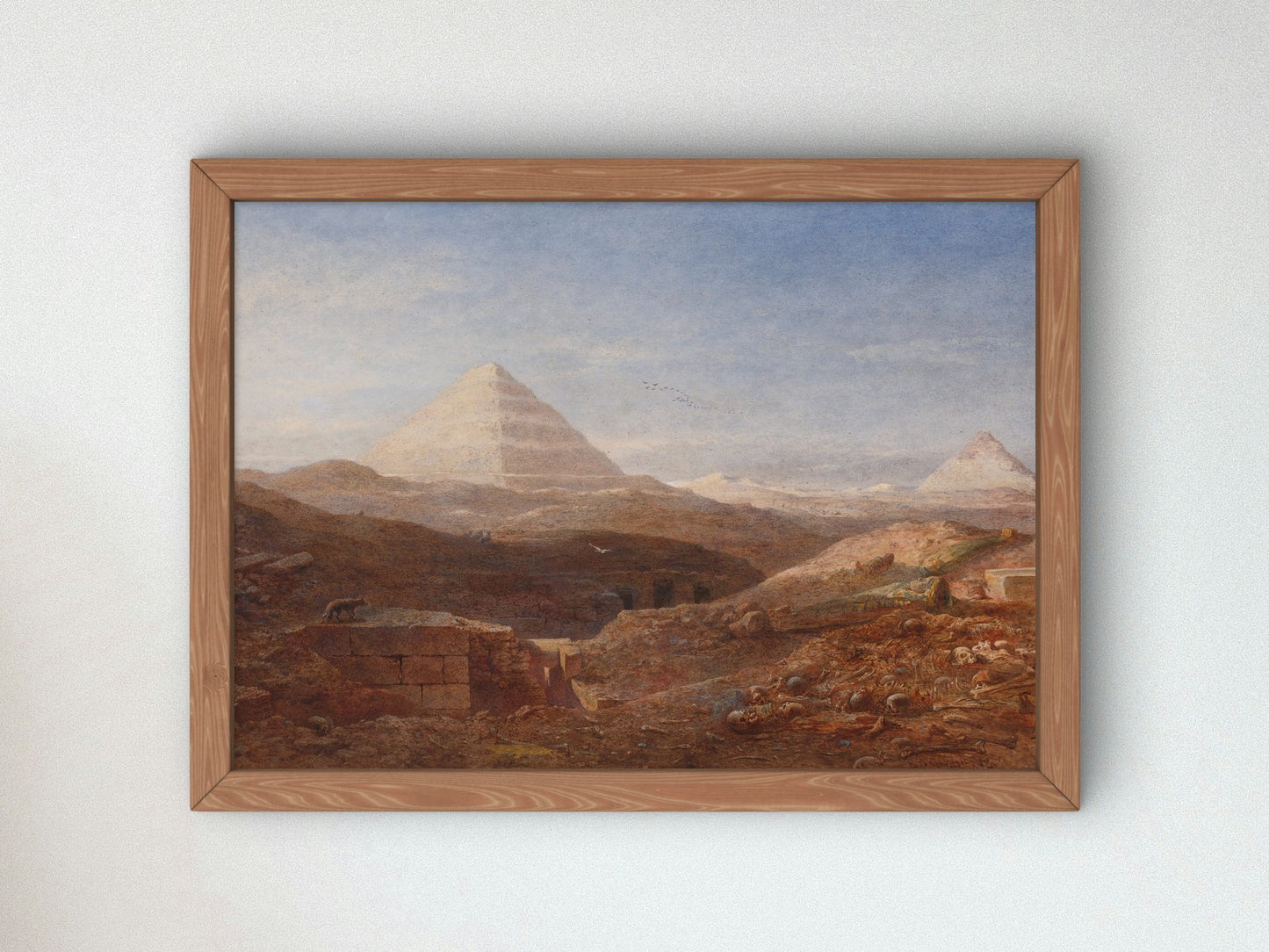 Near the Pyramid Sakkara by Edward Angelo Goodall 1874, Wall Art Print, Fine Art Reproduction, Museum Quality Decor, Poster