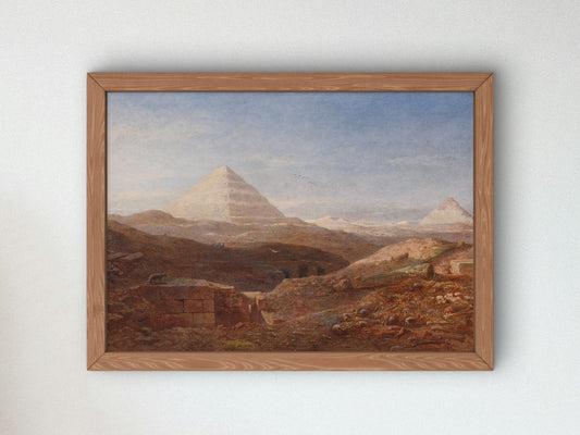 Near the Pyramid Sakkara by Edward Angelo Goodall 1874, Wall Art Print, Fine Art Reproduction, Museum Quality Decor, Poster