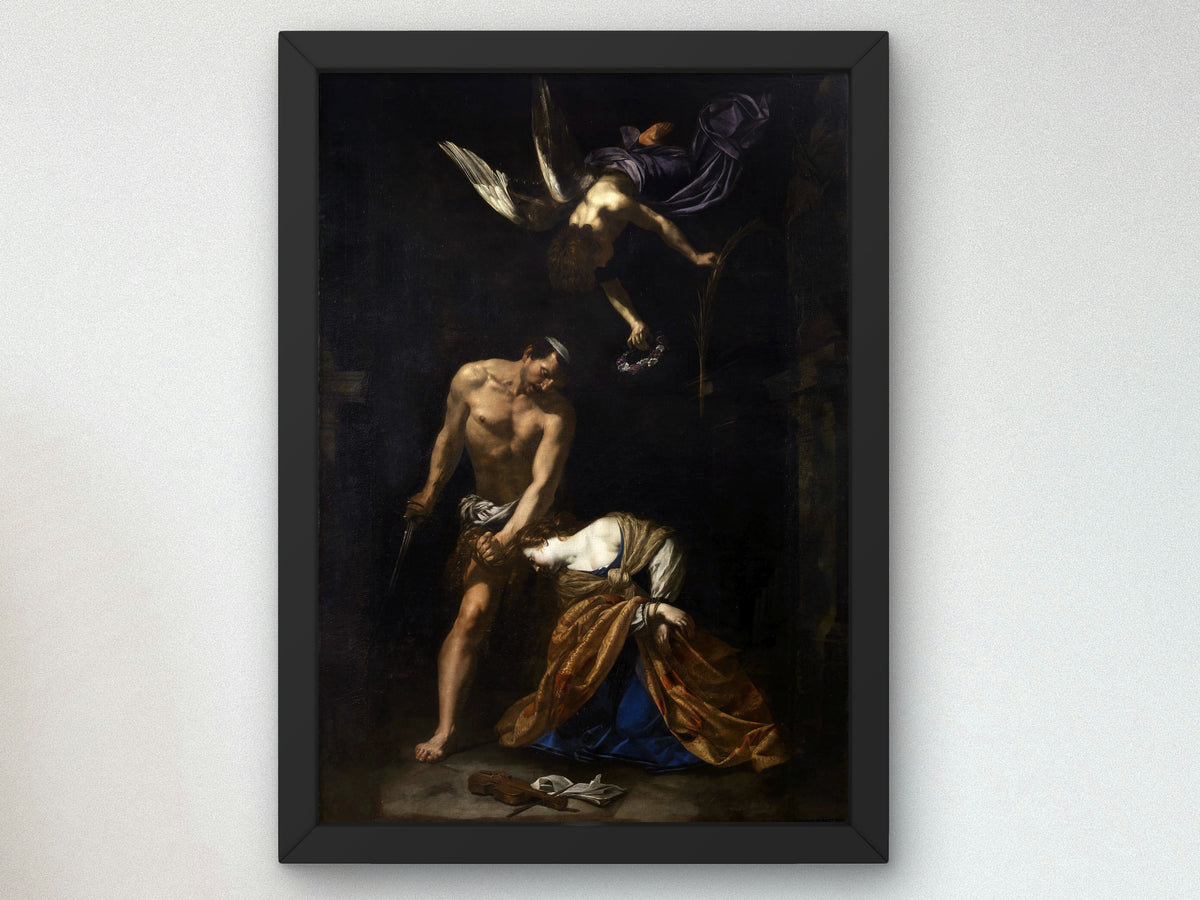 Martyrdom of St. Cecilia by Orazio Riminaldi 1620, Wall Art Print, Fine Art Reproduction, Museum Quality Decor, Poster