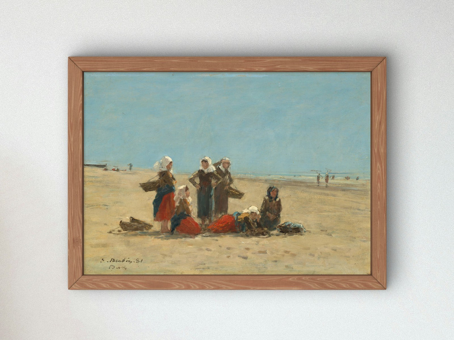 Women on the Beach at Berck by Eugène Boudin 1881, Wall Art Print, Fine Art Reproduction, Museum Quality Decor, Poster