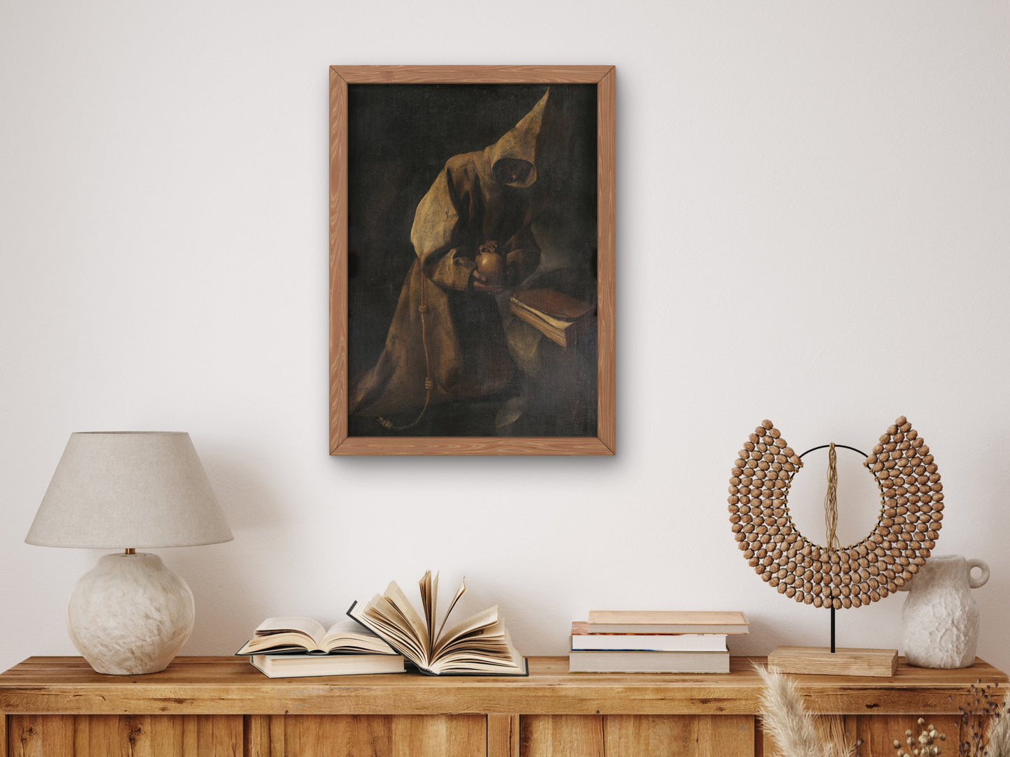 Saint Francis in Meditation by Francisco de Zurbarán 1632, Wall Art Print, Fine Art Reproduction, Museum Quality Decor, Poster