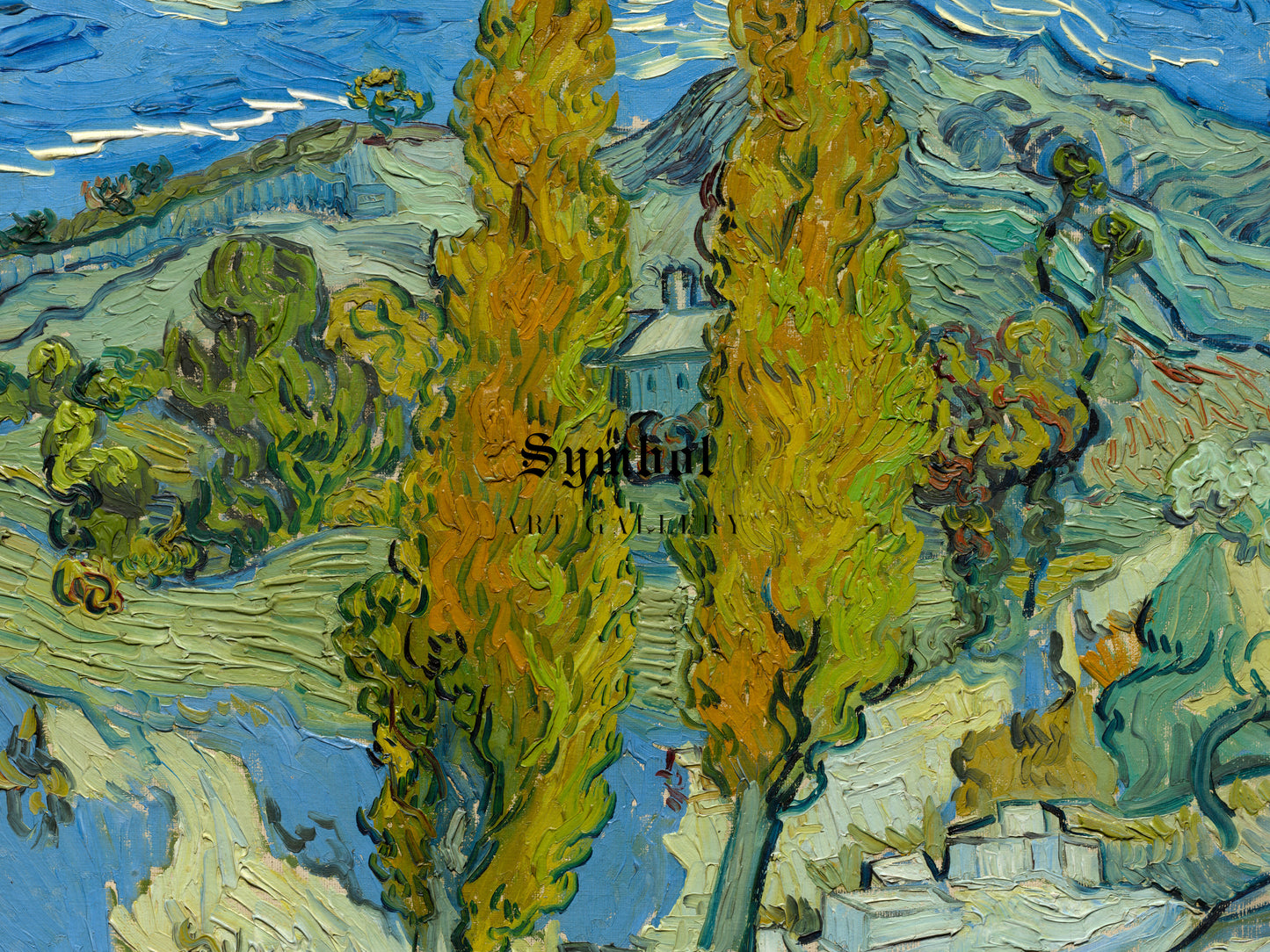 Two Poplars in the Alpilles near Saint Remy by Vincent van Gogh 1889, Wall Art Print, Fine Art Reproduction, Museum Quality Decor, Poster