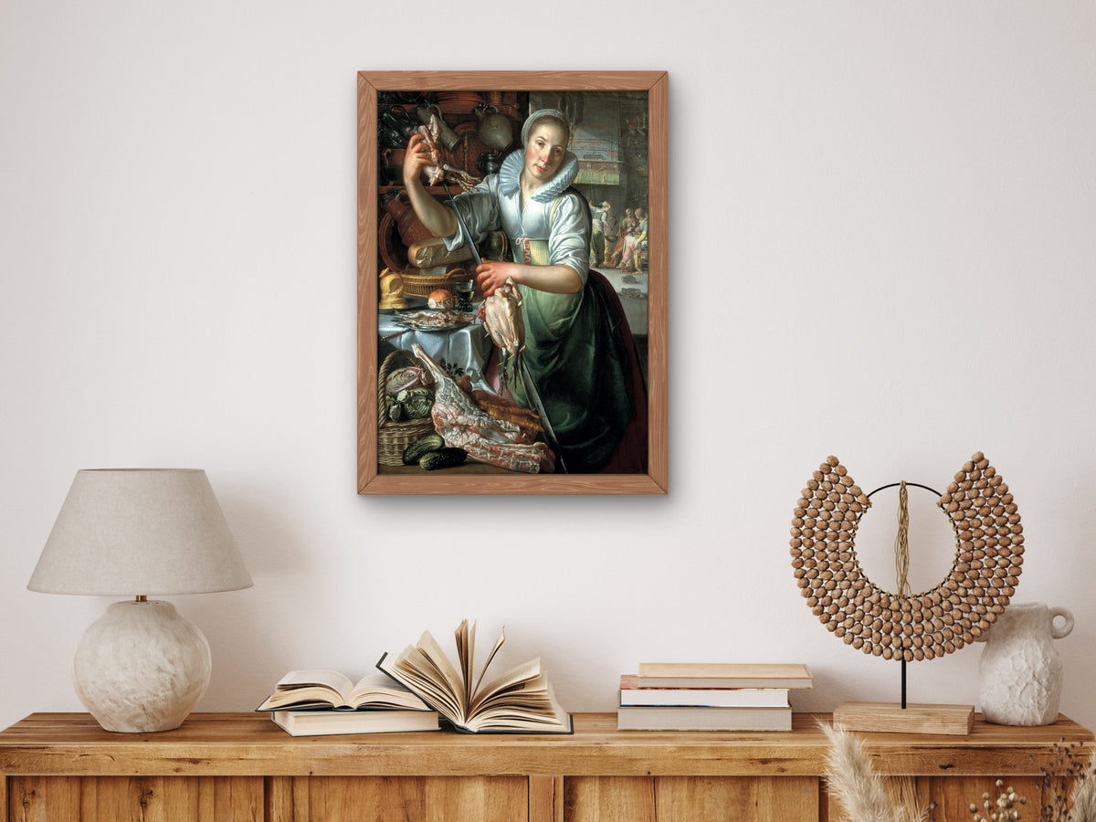 The Kitchen Maid by Joachim Wtewael 1615, Wall Art Print, Fine Art Reproduction, Museum Quality Decor, Poster