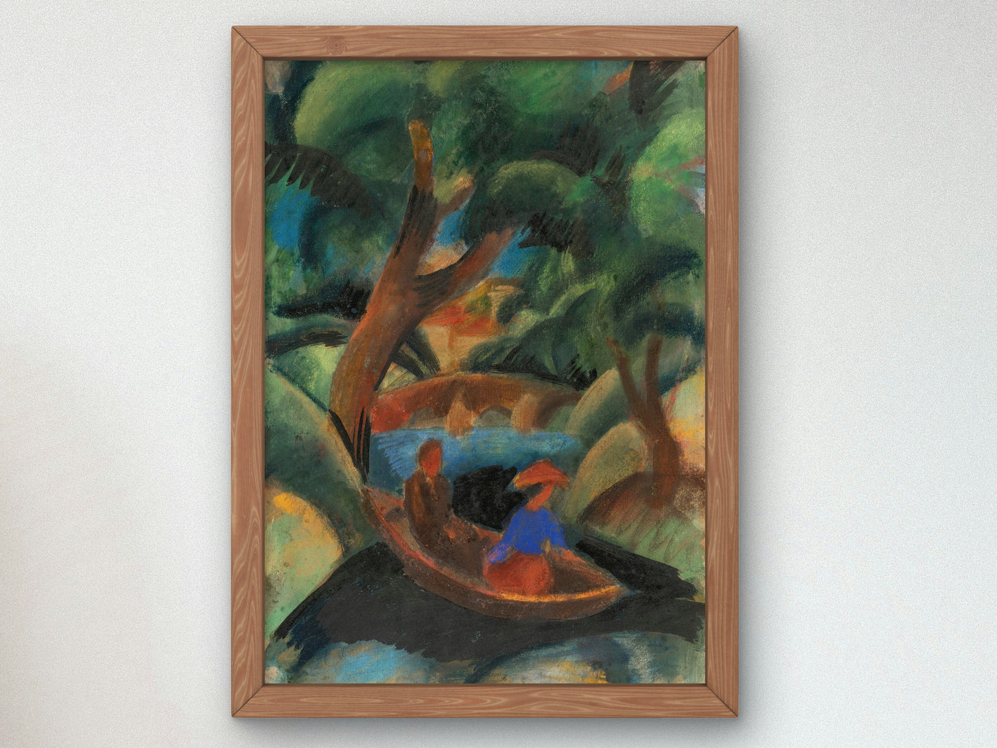Couple in the Boat by August Macke 1913, Wall Art Print, Fine Art Reproduction, Museum Quality Decor, Poster