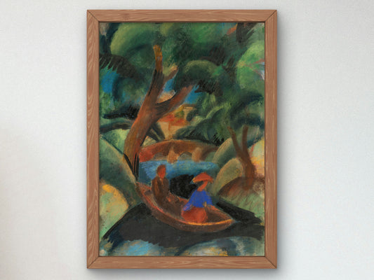 Couple in the Boat by August Macke 1913, Wall Art Print, Fine Art Reproduction, Museum Quality Decor, Poster