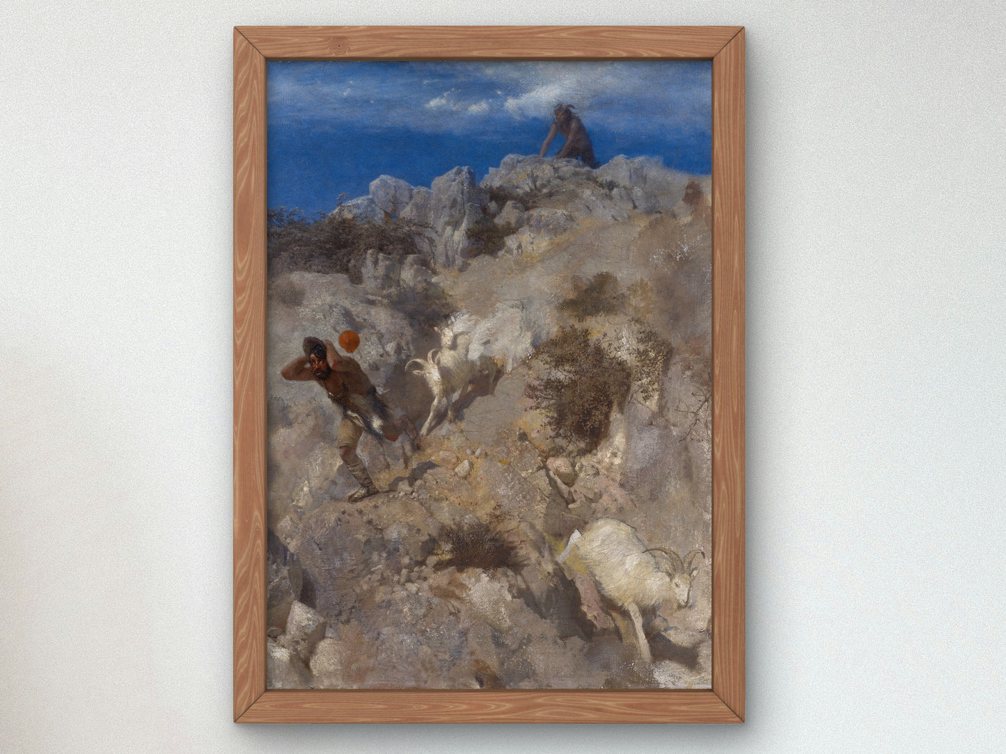 Pan Frightening a Shepherd by Arnold Böcklin 1865, Wall Art Print, Fine Art Reproduction, Museum Quality Decor, Poster