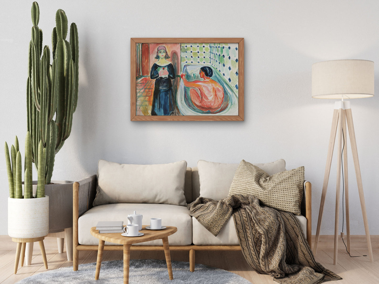Marat in the Bath and Charlotte Corday by Edvard Munch 1930, Wall Art Print, Fine Art Reproduction, Museum Quality Decor, Poster