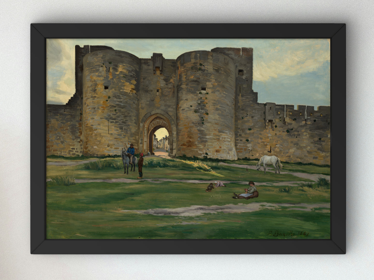 Porte de la Reine at Aigues Mortes by Jean Frédéric Bazille 1867, Wall Art Print, Fine Art Reproduction, Museum Quality Decor, Poster