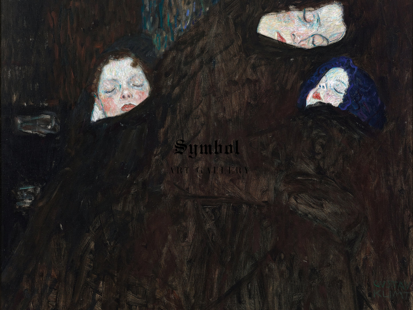 Mother with Two Children by Gustav Klimt 1909, Wall Art Print, Fine Art Reproduction, Museum Quality Decor, Poster