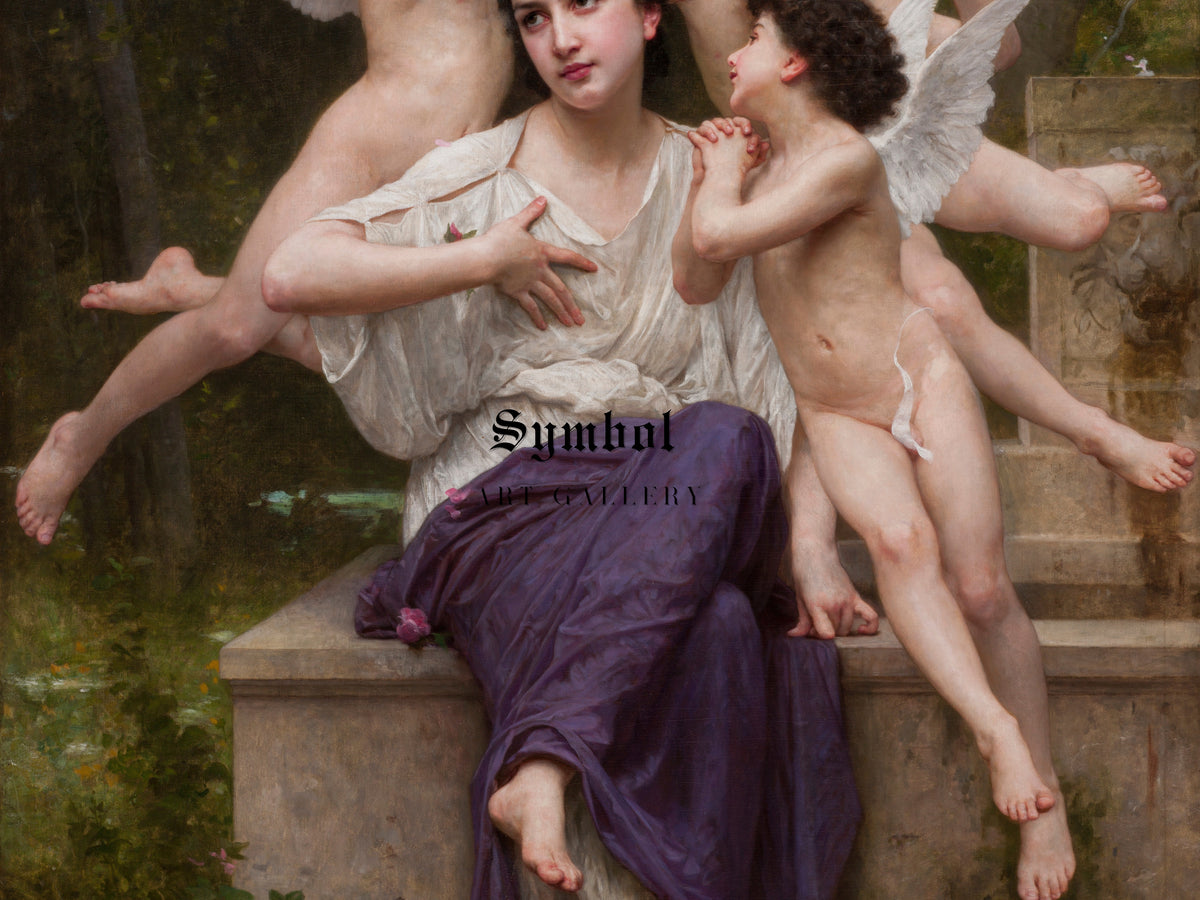 Dream of Spring by William Bouguereau 1901, Wall Art Print, Fine Art Reproduction, Museum Quality Decor, Poster