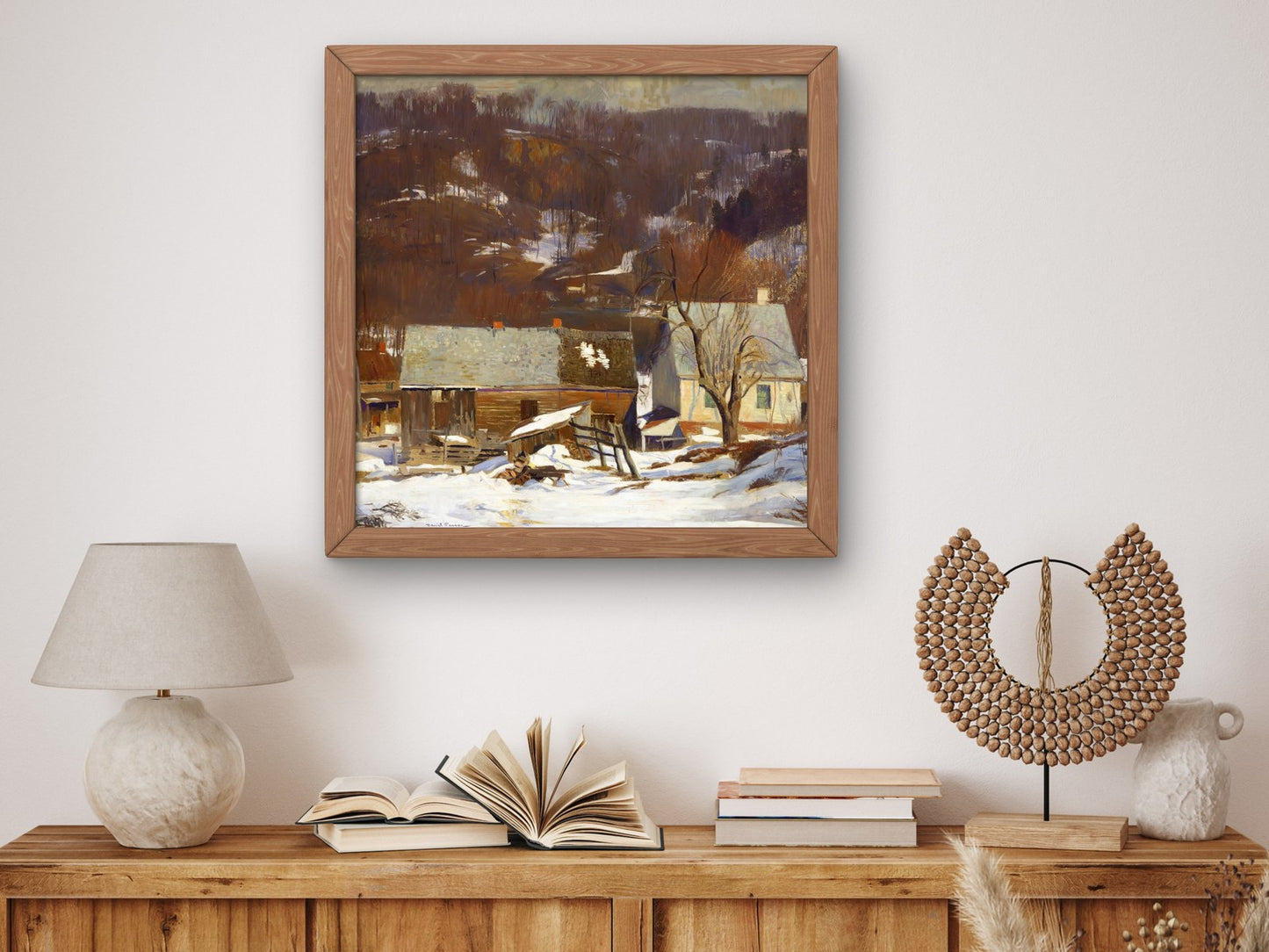 Late Snow Byram by Daniel Garber 1936, Wall Art Print, Fine Art Reproduction, Museum Quality Decor, Poster