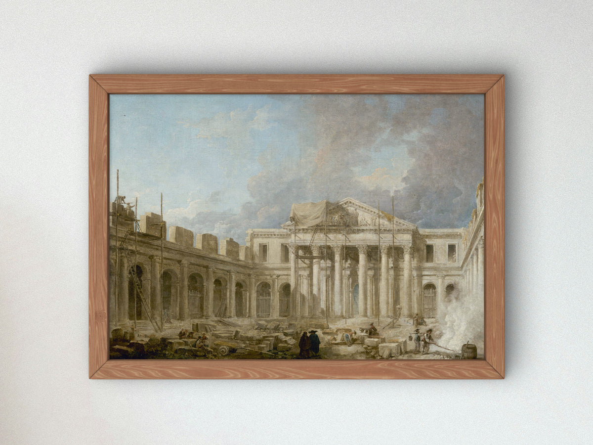 The School of Surgery under Construction by Hubert Robert 1773, Wall Art Print, Fine Art Reproduction, Museum Quality Decor, Poster