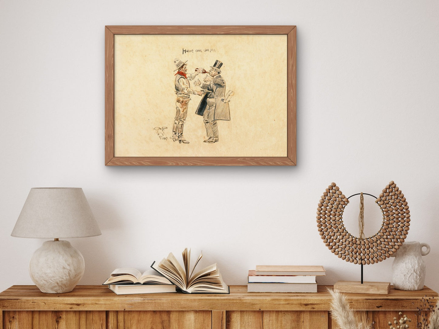 Have One on Me by Charles Marion Russell 1907, Wall Art Print, Fine Art Reproduction, Museum Quality Decor, Poster