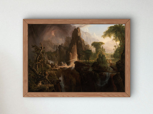 Expulsion from the Garden of Eden by Thomas Cole 1828, Wall Art Print, Fine Art Reproduction, Museum Quality Decor, Poster