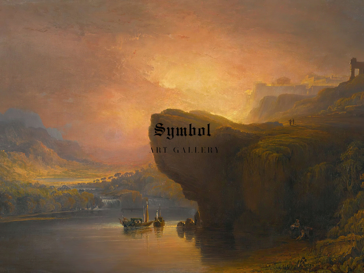 The City of God and the Waters of Life by John Martin, Wall Art Print, Fine Art Reproduction, Museum Quality Decor, Poster