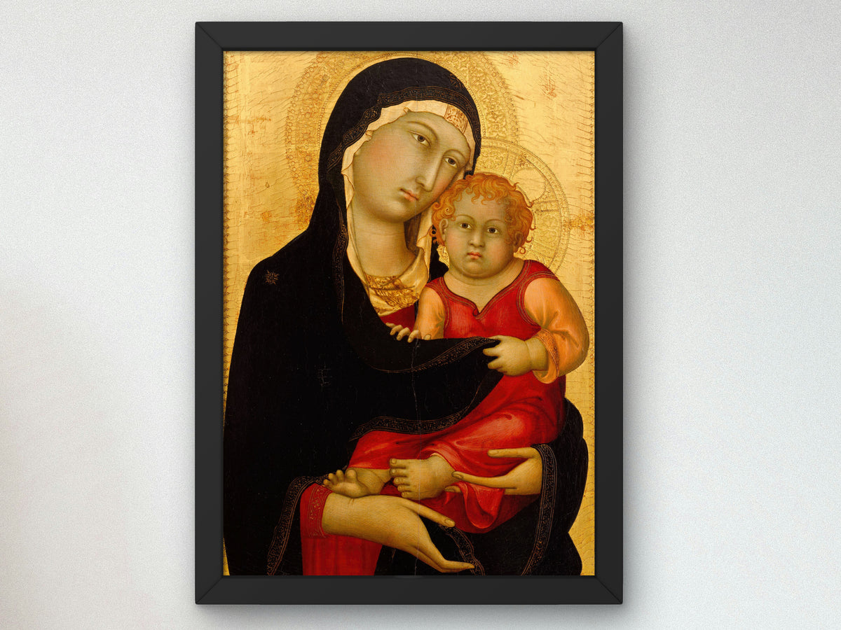 Madonna and Child by Simone Martini 1326, Wall Art Print, Fine Art Reproduction, Museum Quality Decor, Poster