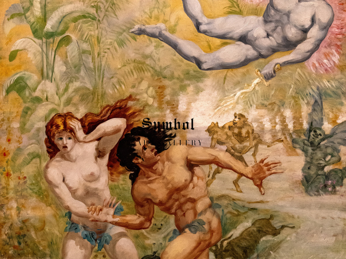 Eve and Adam Expelled from Paradise by Jean Baptiste Cariven, Wall Art Print, Fine Art Reproduction, Museum Quality Decor, Poster