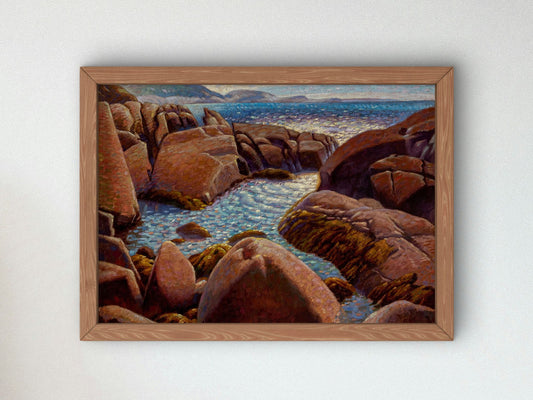 Rocky Shore by L.A.C. Panto, Wall Art Print, Fine Art Reproduction, Museum Quality Decor, Poster