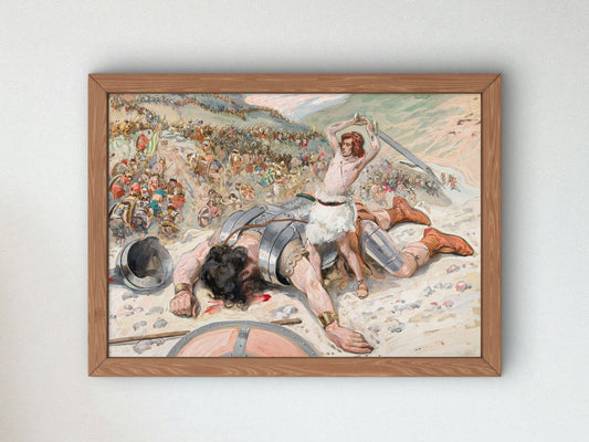 David Cuts Off the Head of Goliath by James Tissot 1896, Wall Art Print, Fine Art Reproduction, Museum Quality Decor, Poster