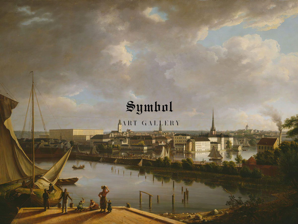 View of Stockholm by Thomas Fearnley 1824, Wall Art Print, Fine Art Reproduction, Museum Quality Decor, Poster