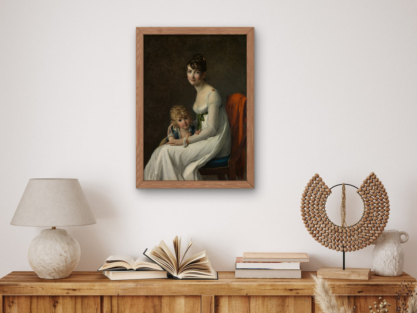 Portrait of a Woman and Her Son by François Marius Granet 1817, Wall Art Print, Fine Art Reproduction, Museum Quality Decor, Poster