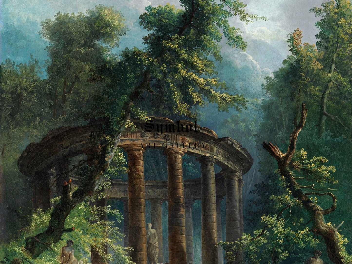 The Bathing Pool by Hubert Robert 1784, Wall Art Print, Fine Art Reproduction, Museum Quality Decor, Poster