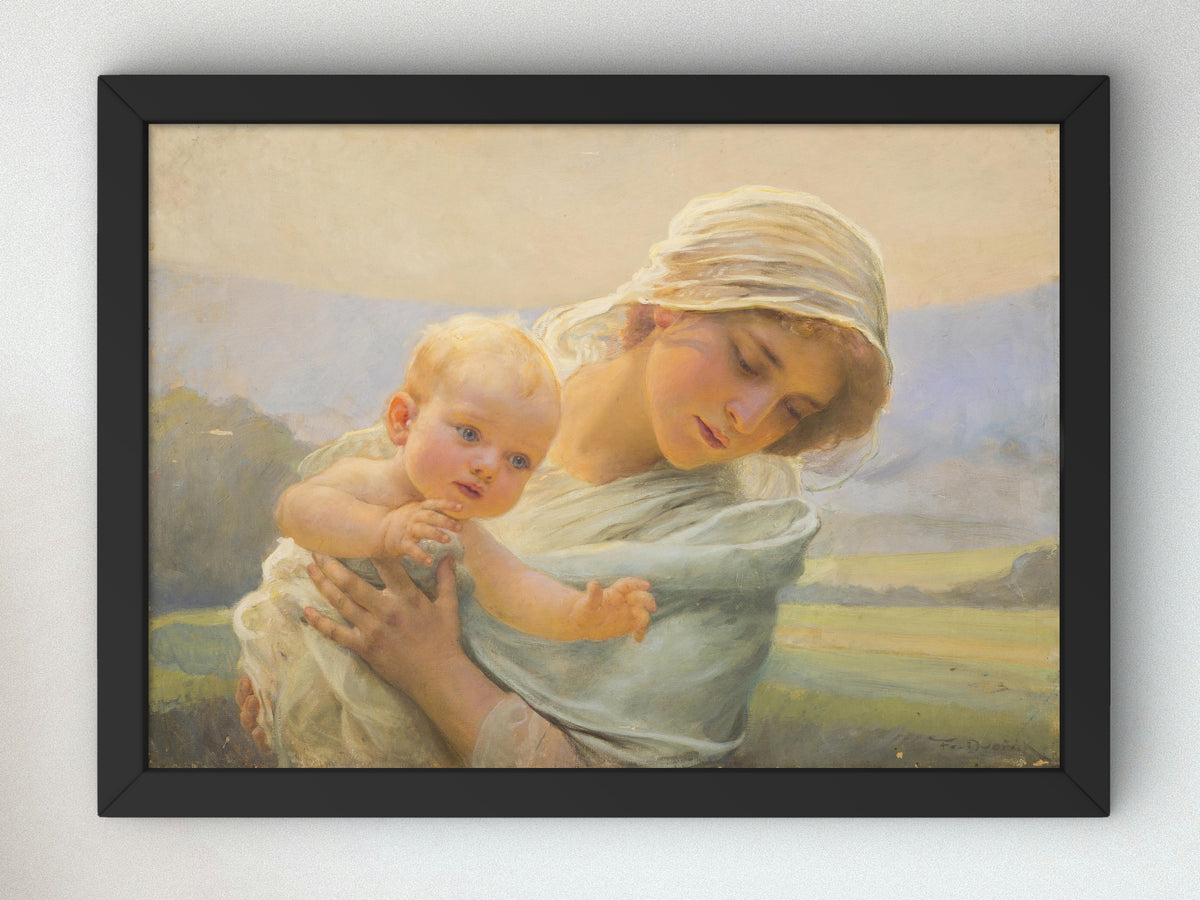 Mother with a Child by František Dvořák, Wall Art Print, Fine Art Reproduction, Museum Quality Decor, Poster