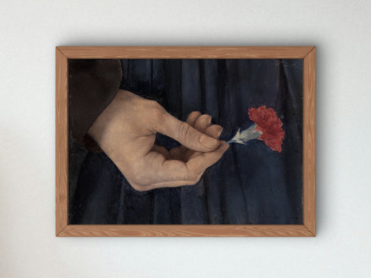 Right Hand of the Girl with the Carnation by Wilhelm Leibl 1880, Wall Art Print, Fine Art Reproduction, Museum Quality Decor, Poster