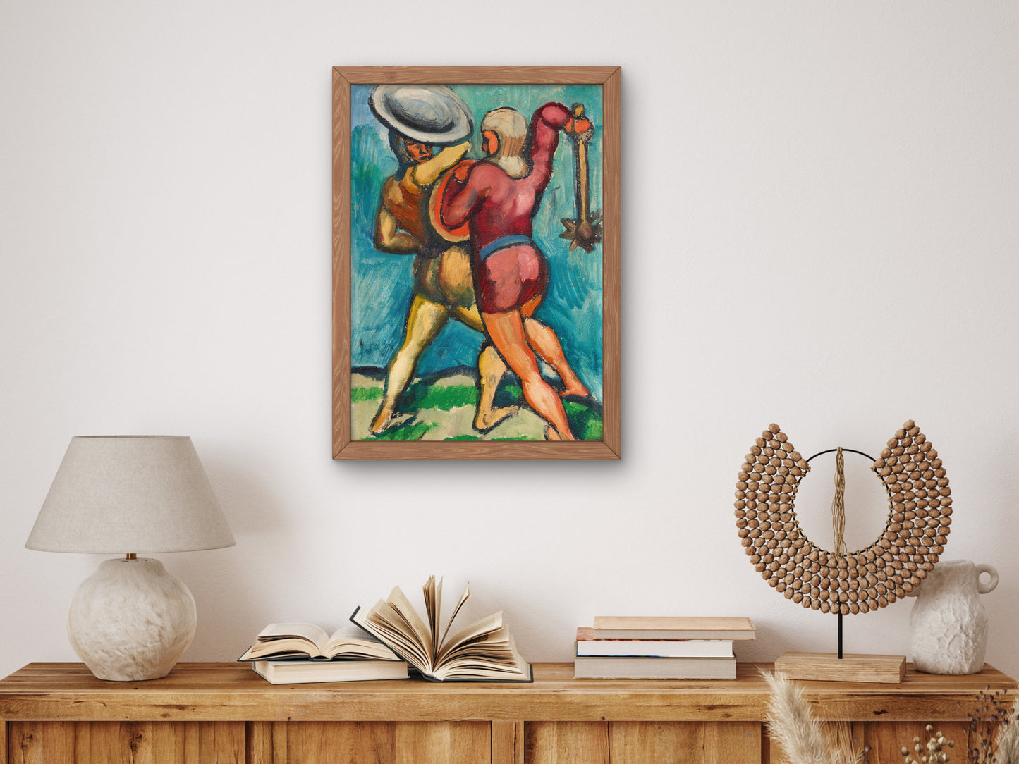 Two Fighters by August Macke 1910, Wall Art Print, Fine Art Reproduction, Museum Quality Decor, Poster