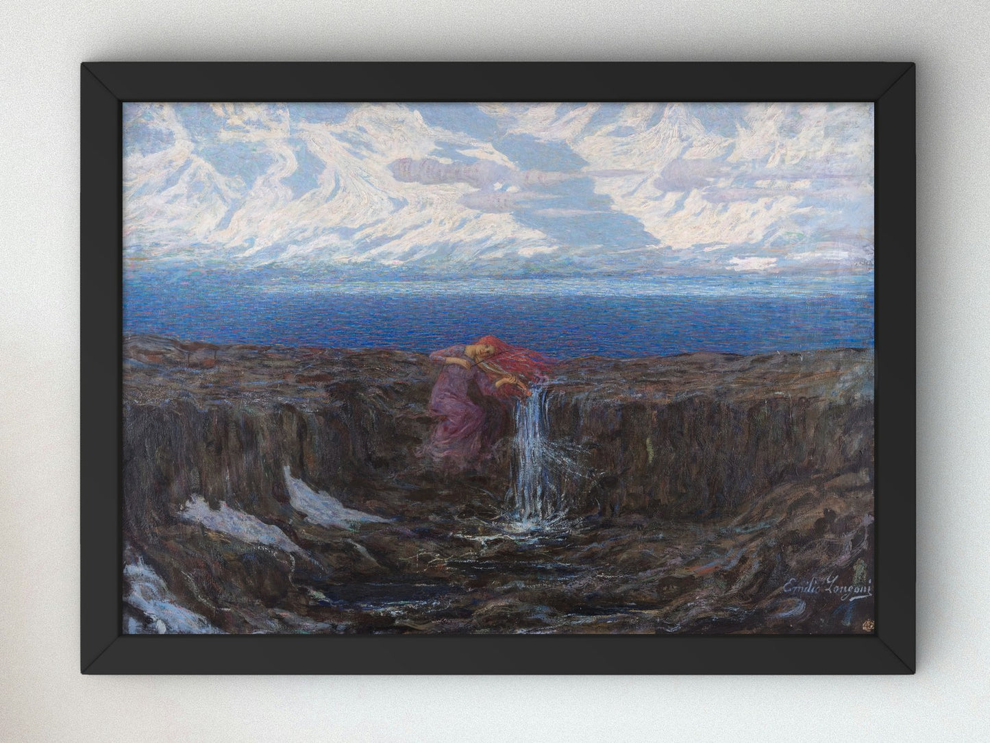 The Melody of the River by Emilio Longoni 1904, Wall Art Print, Fine Art Reproduction, Museum Quality Decor, Poster