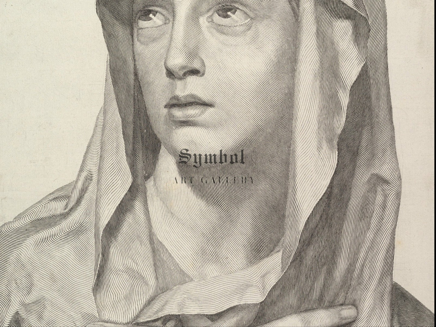 Bust of the Virgin by Claude Mellan 1650, Wall Art Print, Fine Art Reproduction, Museum Quality Decor, Poster