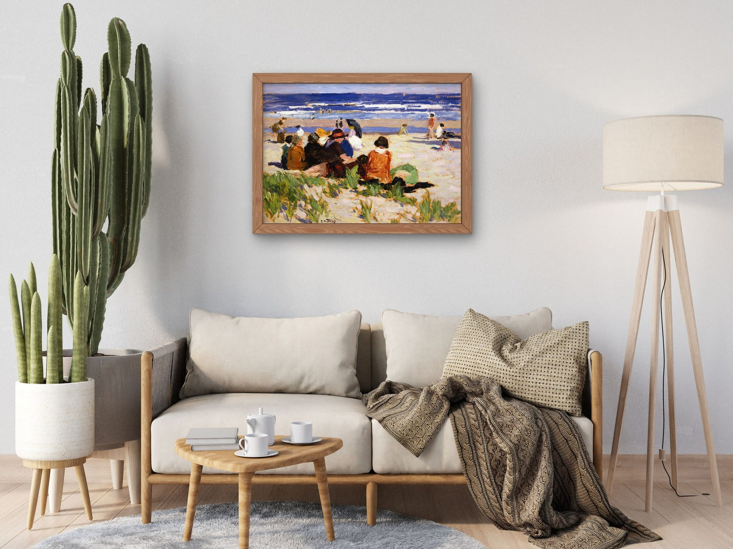 On the Beach Ogunquit Maine by Edward Henry Potthast 1924, Wall Art Print, Fine Art Reproduction, Museum Quality Decor, Poster