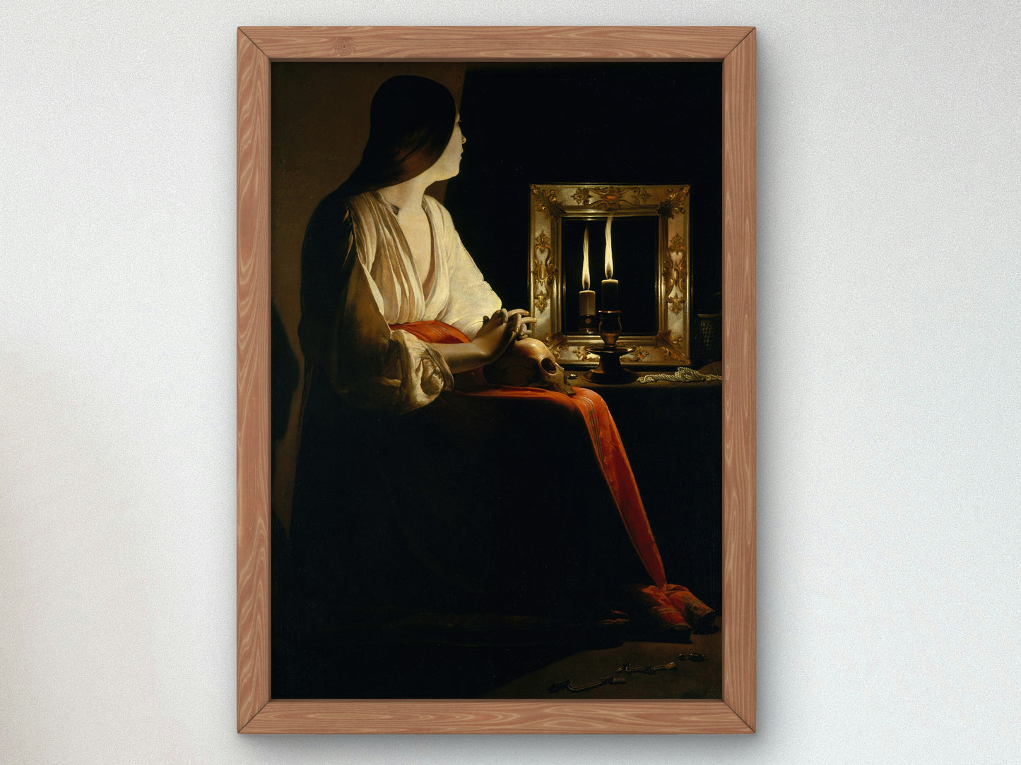 The Penitent Magdalen by Georges de La Tour 1640, Wall Art Print, Fine Art Reproduction, Museum Quality Decor, Poster