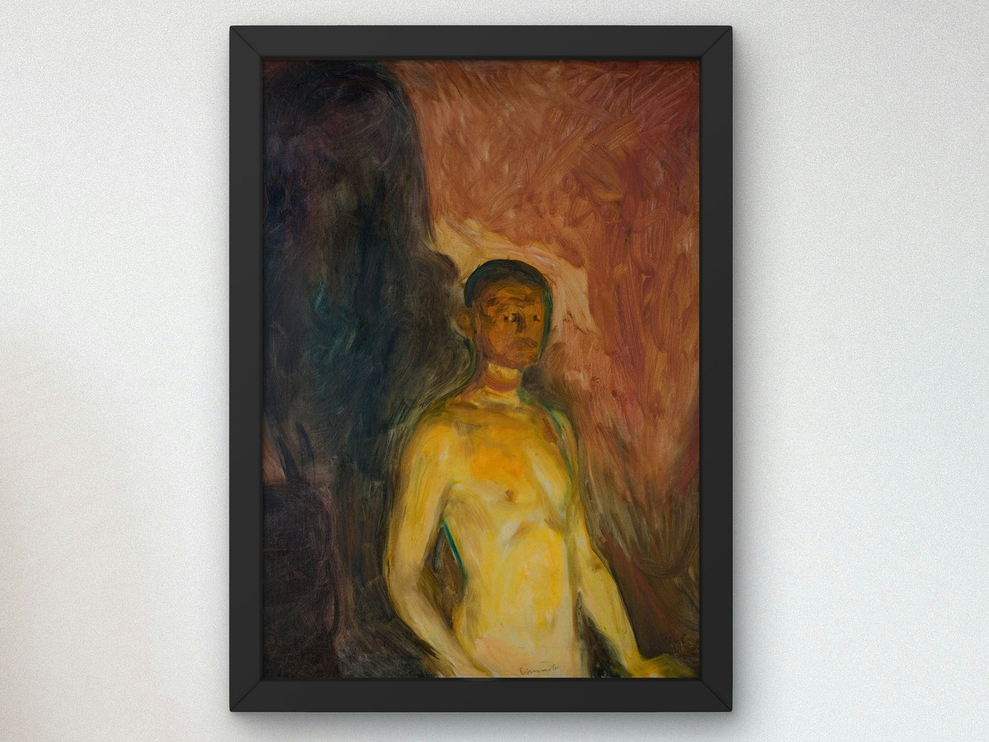 Self Portrait in Hell by Edvard Munch 1903, Wall Art Print, Fine Art Reproduction, Museum Quality Decor, Poster