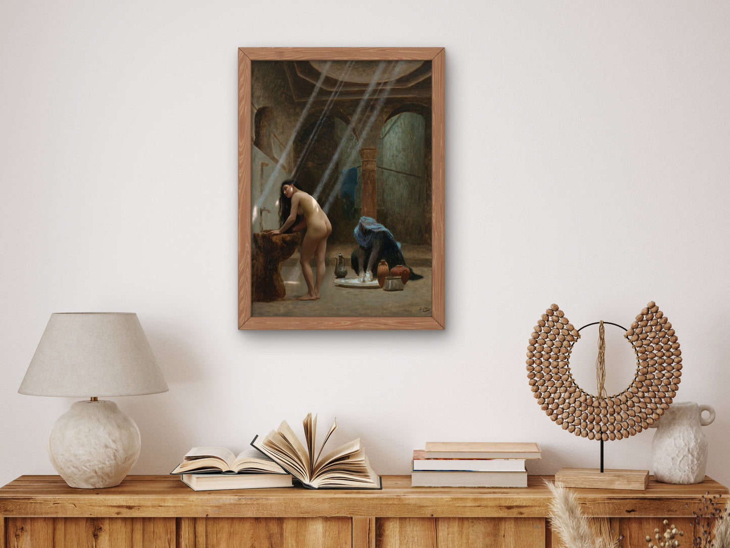 A Moorish Bath Study by Jean Léon Gérôme 1870, Wall Art Print, Fine Art Reproduction, Museum Quality Decor, Poster