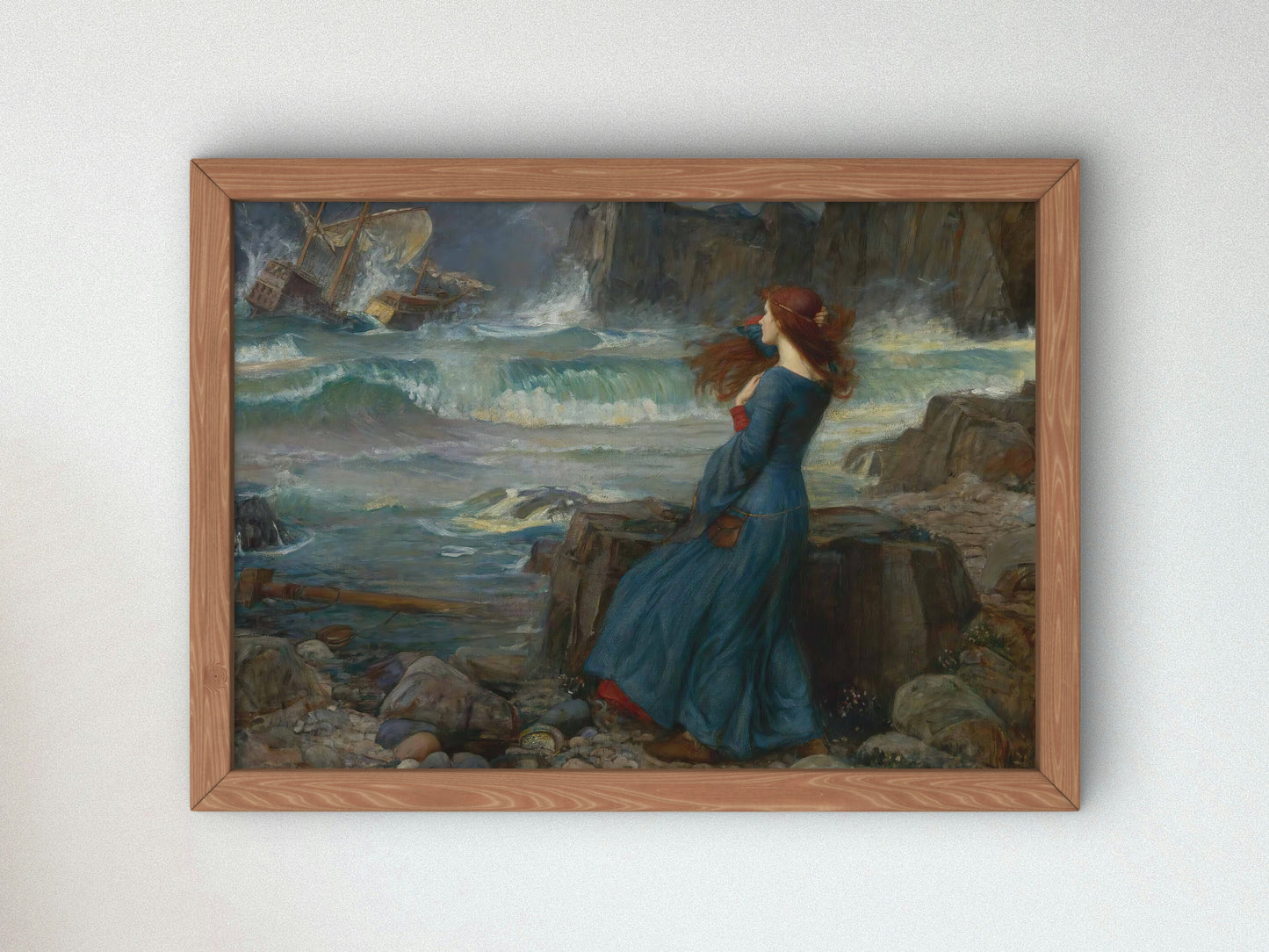 Miranda, The Tempest by John William Waterhouse 1916, Wall Art Print, Fine Art Reproduction, Museum Quality Decor, Poster